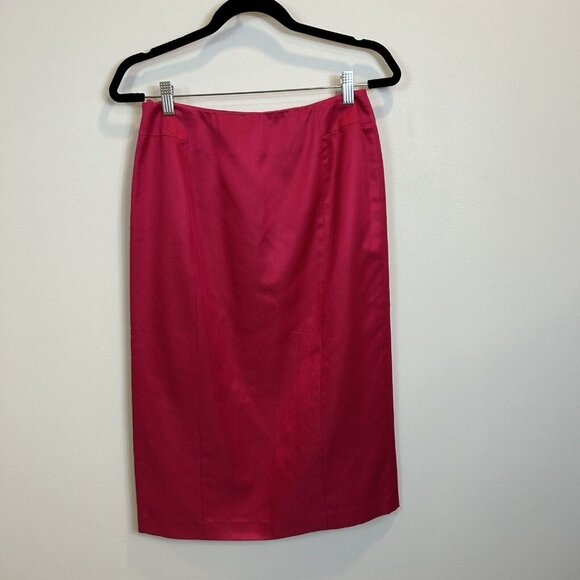 Talbots Size 6 Pink Pencil Long Skirt Lined Silk Blend Career - Picture 10 of 10
